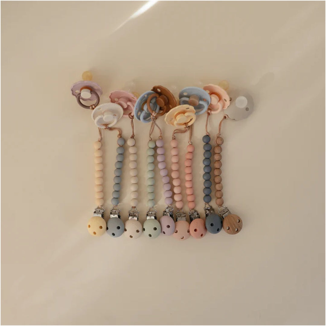 Mushie Silicone Pacifier Clip | Hera Powder Pink - Minimalist & Timeless Design