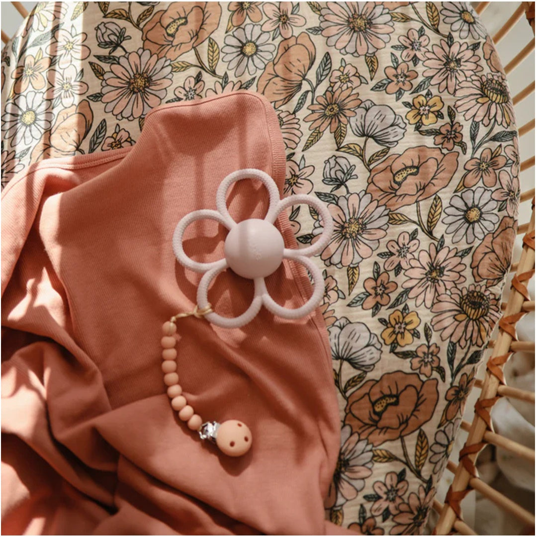 Mushie Silicone Pacifier Clip | Hera Powder Pink - Durable for Daily Use